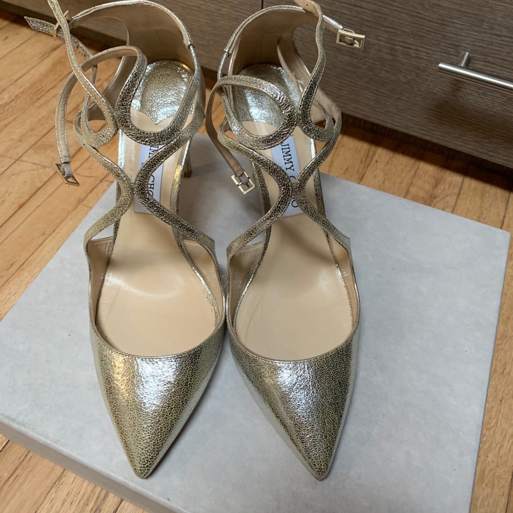 Size 41 Jimmy Choo champagne Lancer 85